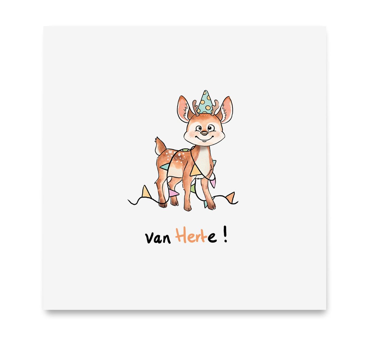 Handgemaakte wenskaart - Van Herte - Mags Up Your Mind